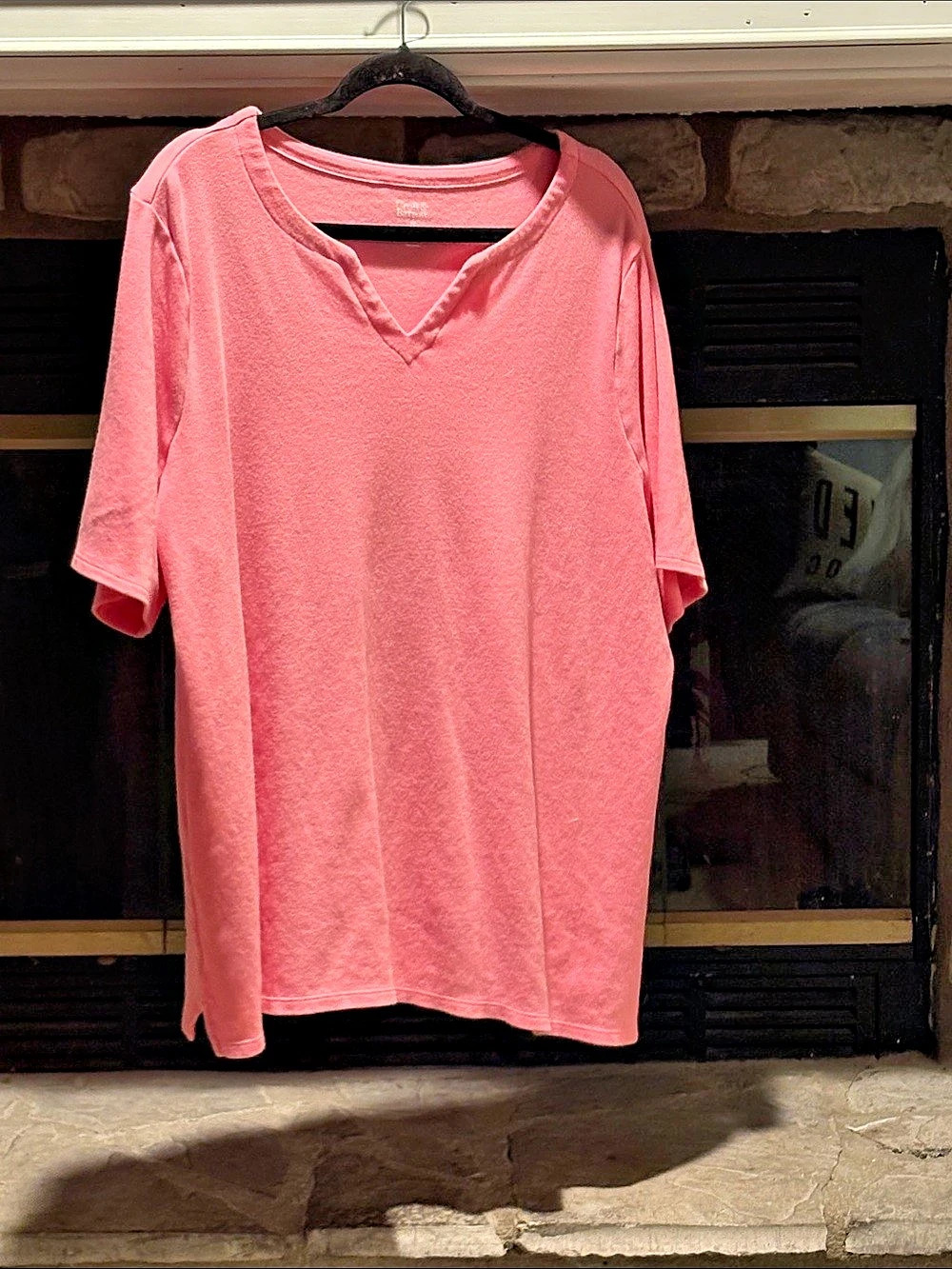 Croft & Barrow The Classic Splitneck Pink 2X